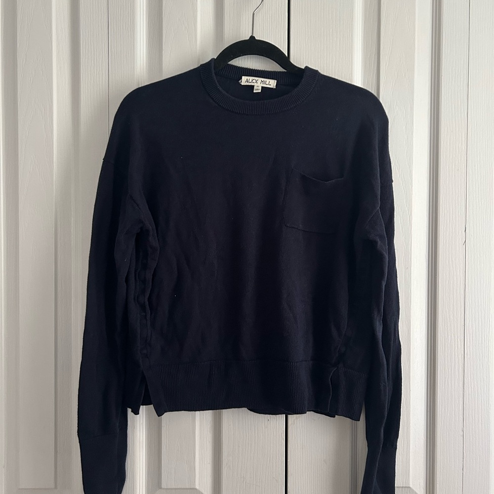 Alex Mill Black Crewneck Sweater Classic Knit